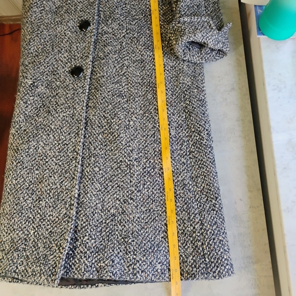 Vintage Bert Newman Tweed Coat Womens 6 Black Tan Dark Academia Preppy Classic - Picture 13 of 16